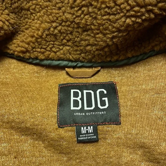 UO BDG Sherpa Fleece Brown Mens M - Picture 2 of 8